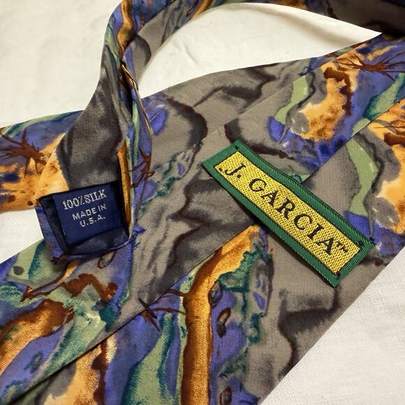 J. Garcia Silk Abstract Art Tie Made in USA – 90s Stonehenge Collection - Picture 2 of 9